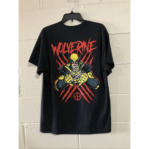 Marvel X-Men Wolverine Deadpool T-Shirt Size L Large Comic Graphic Tee 90s Style - Picture 1 of 3